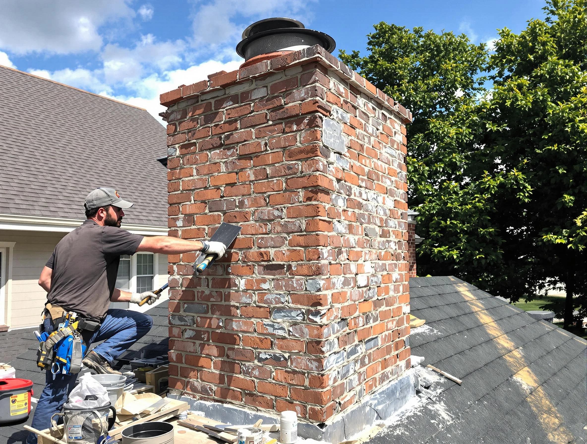 Completed chimney rebuild by Springville Chimney Sweep in Springville, AL