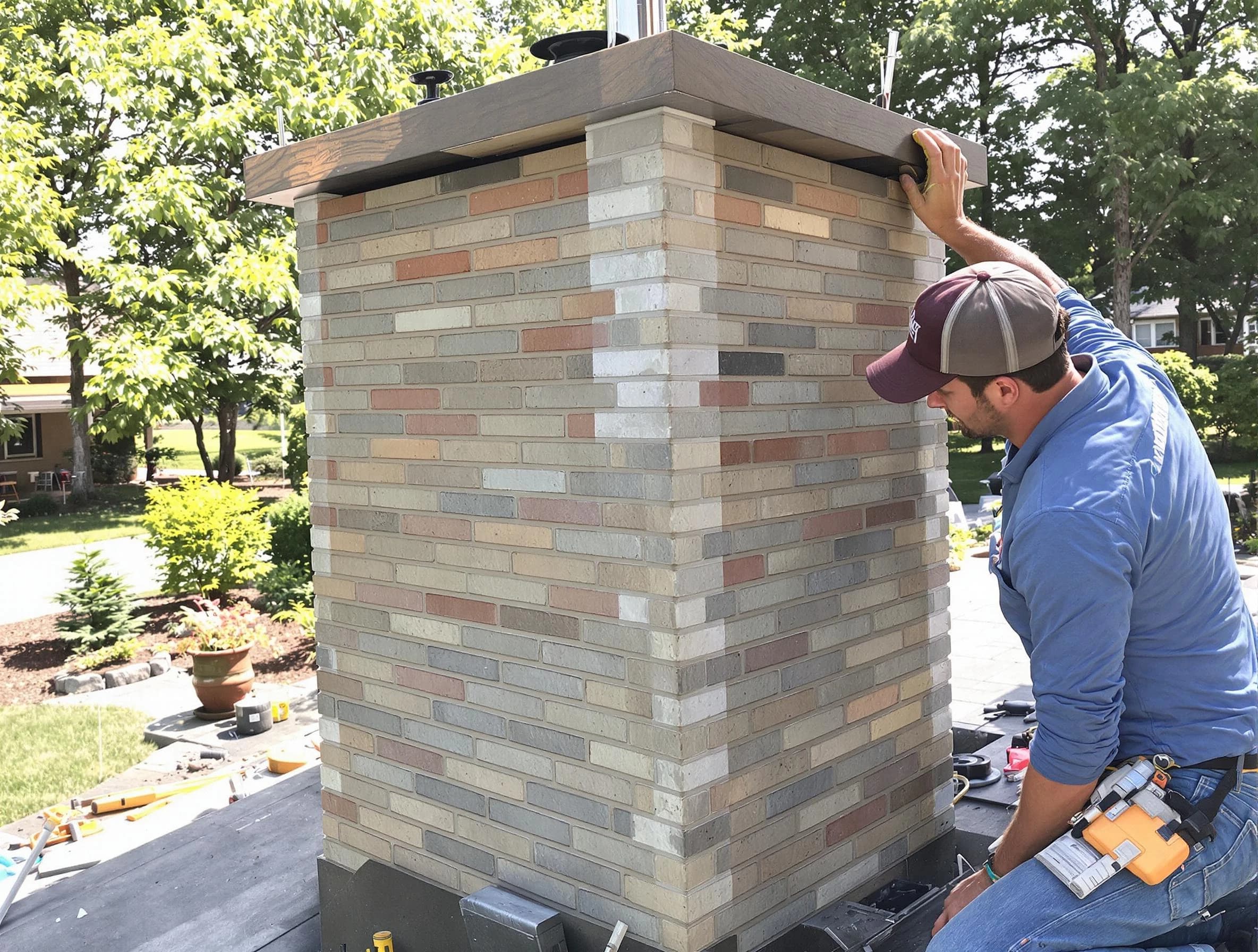 Springville Chimney Sweep completing a modern chimney remodel in Springville, AL
