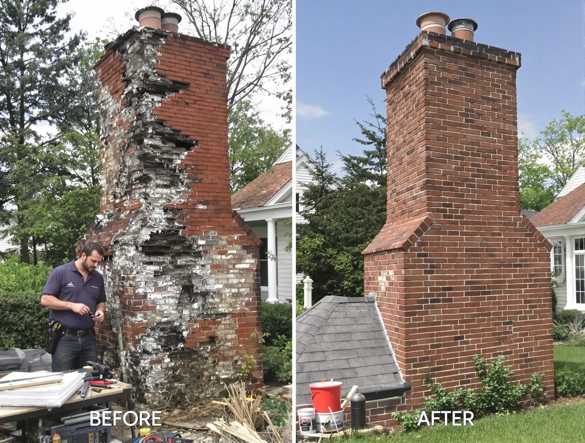 Springville Chimney Sweep performing a full chimney restoration in Springville, AL