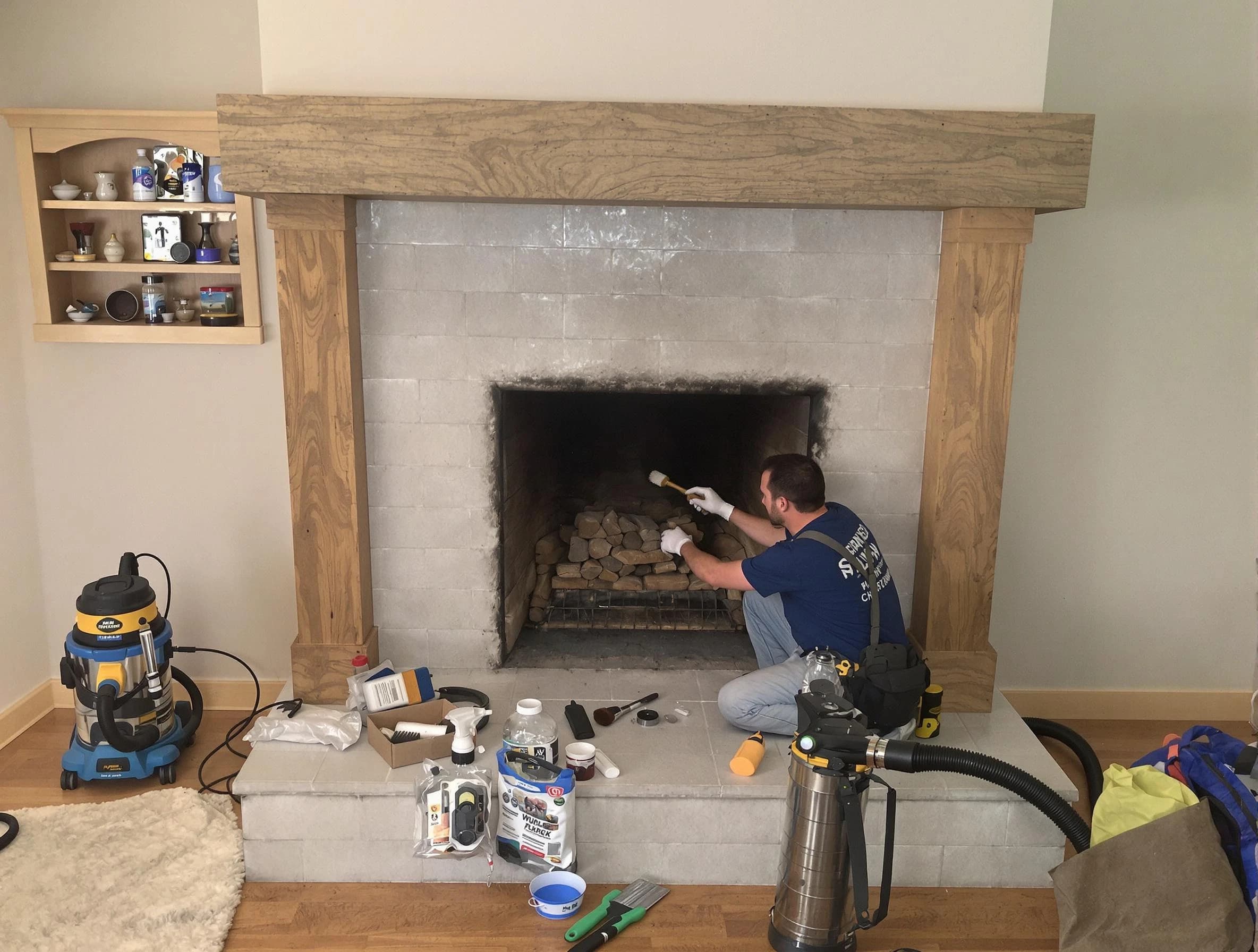 Detailed creosote removal process by Springville Chimney Sweep in Springville, AL
