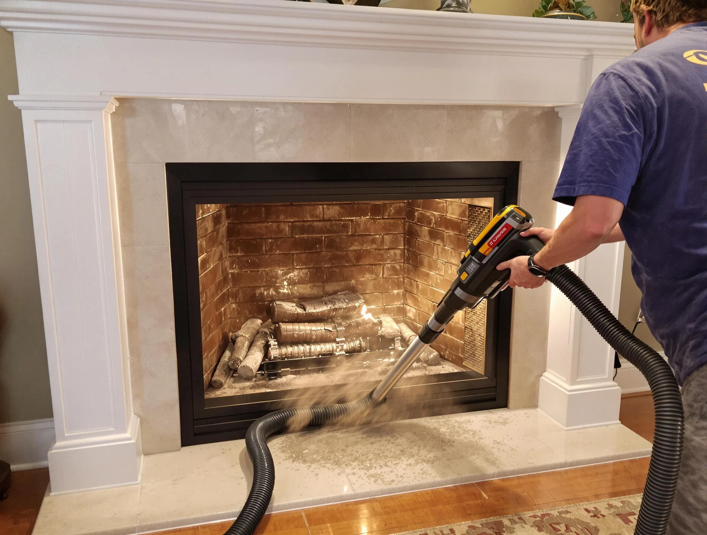Fireplace cleaning performed by Springville Chimney Sweep in Springville, AL