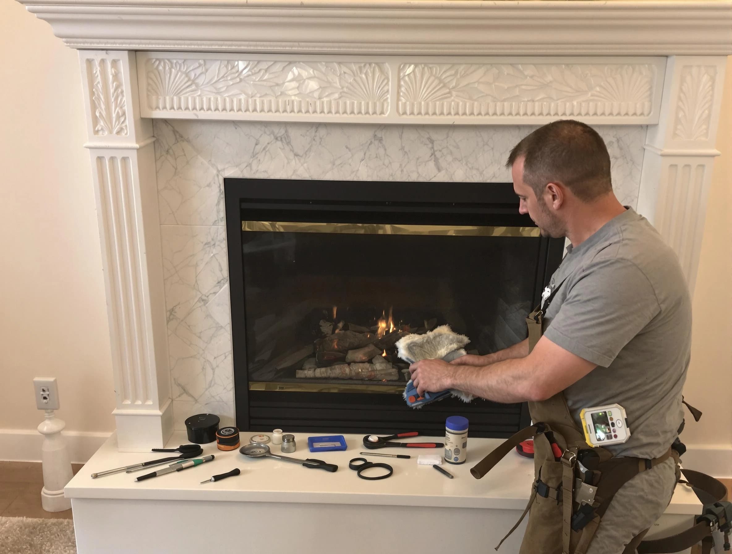 Springville Chimney Sweep performing fireplace maintenance in Springville, AL