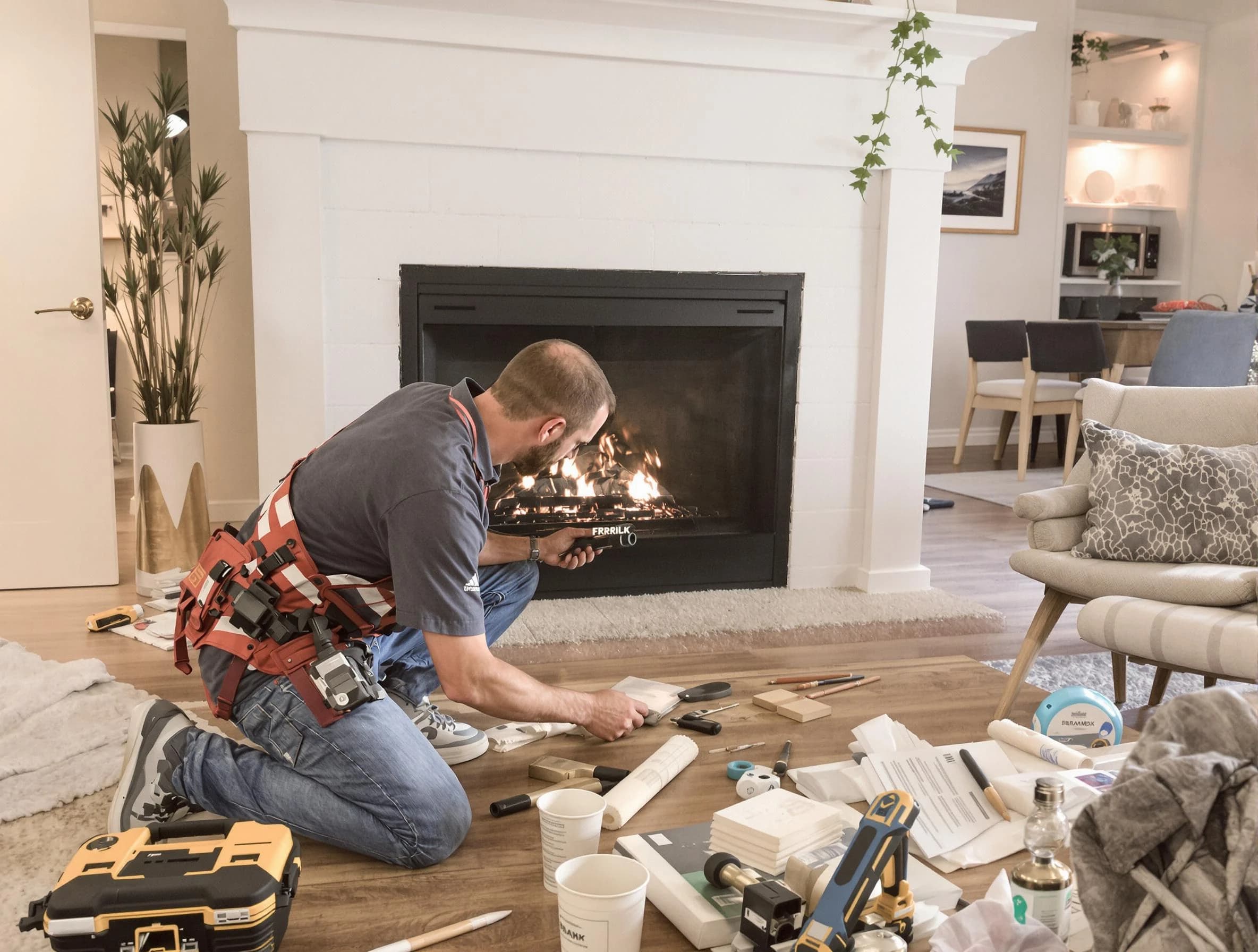 Springville Chimney Sweep performing fireplace repair in Springville, AL