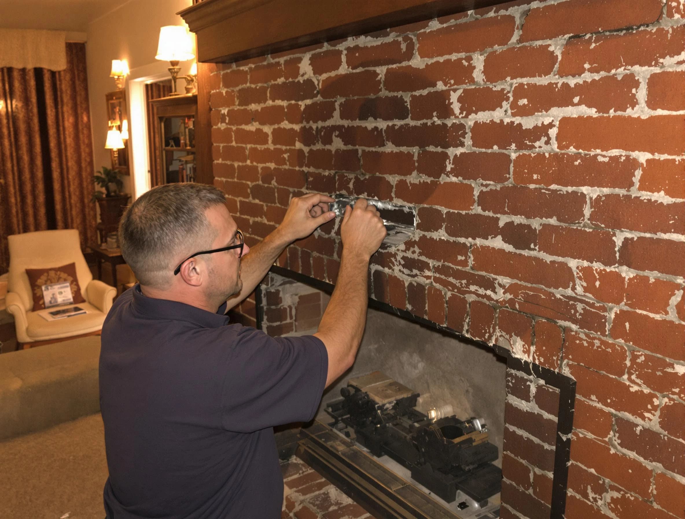 Springville Chimney Sweep expert fixing a fireplace in Springville, AL
