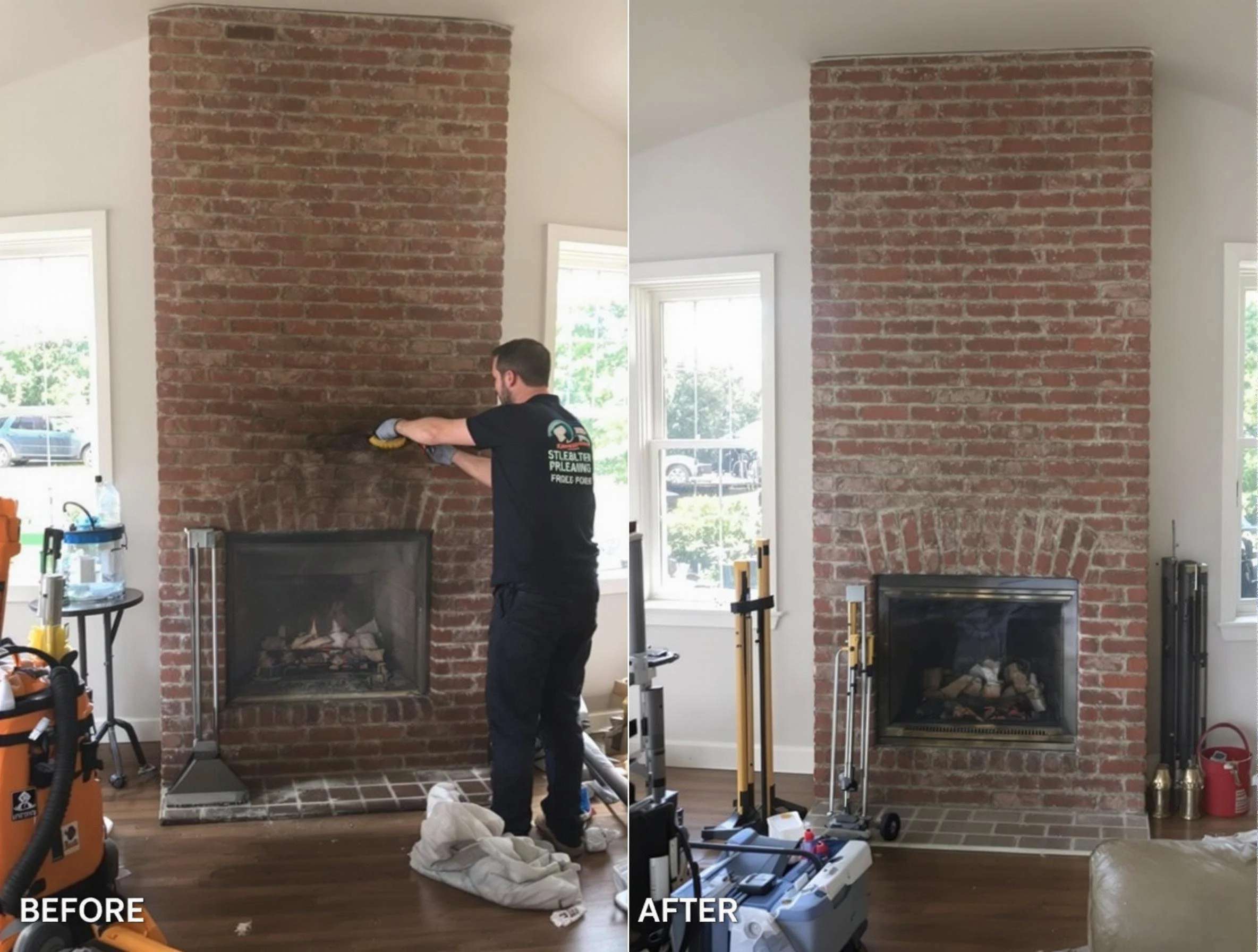 Finished chimney sweeping service by Springville Chimney Sweep in Springville, AL