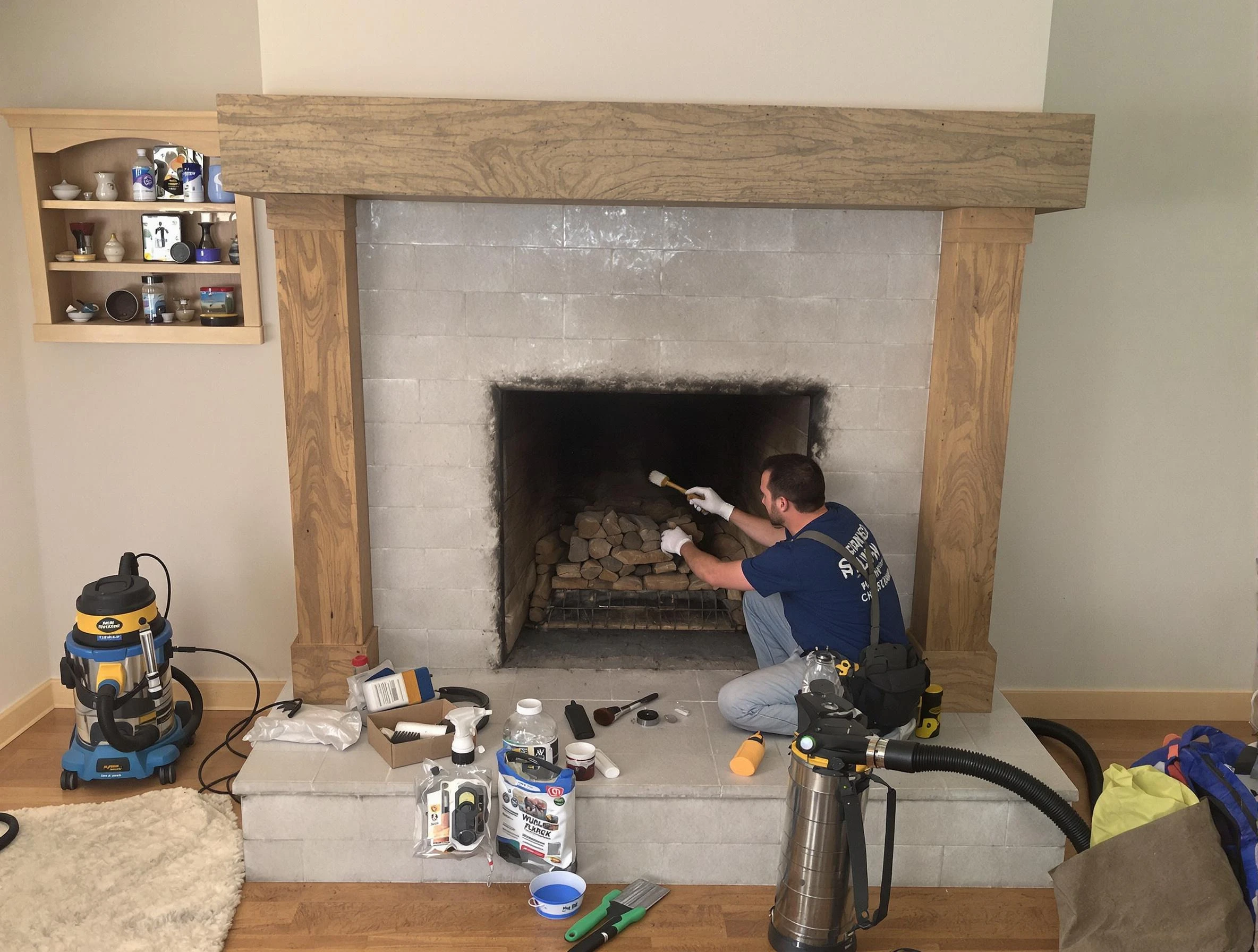Detailed creosote removal process by Springville Chimney Sweep in Springville, AL
