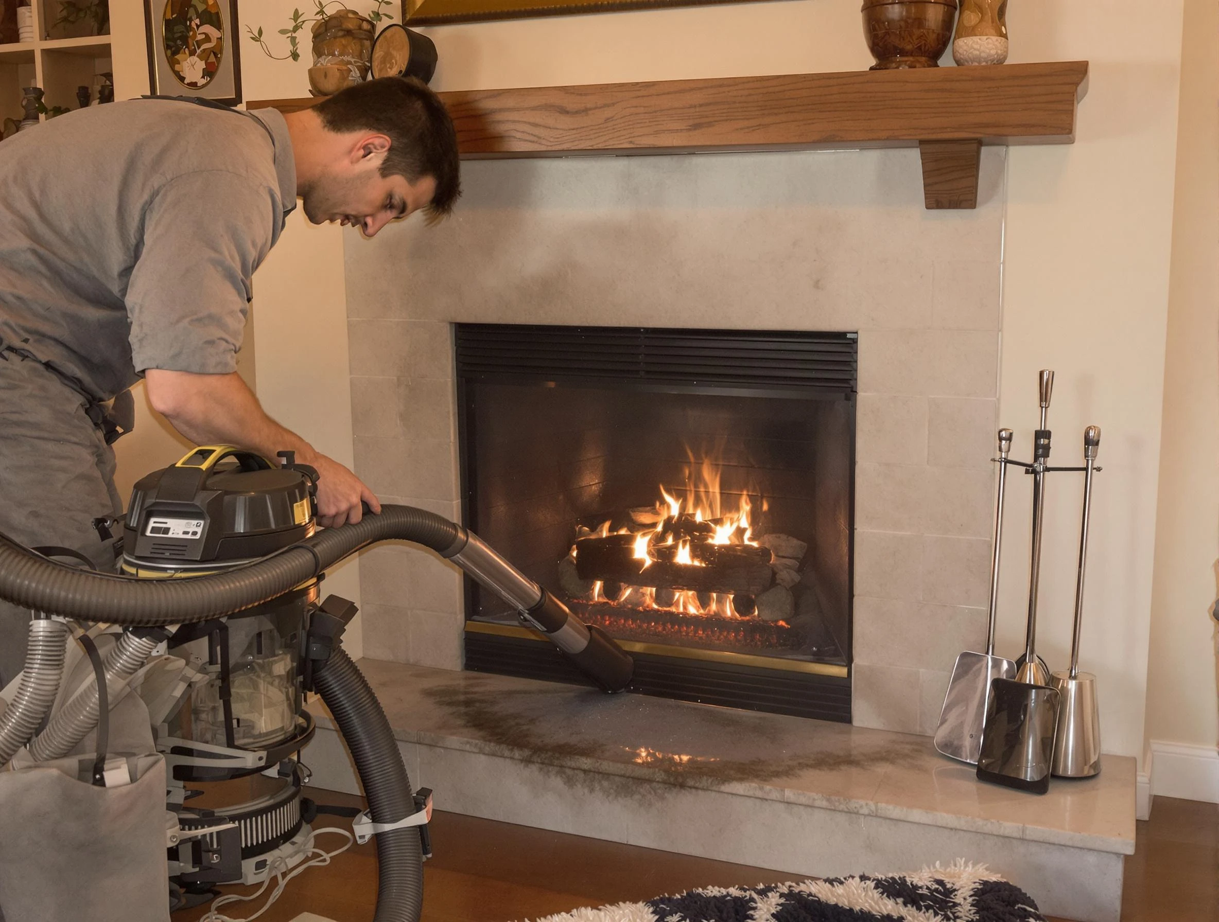 Routine fireplace upkeep by Springville Chimney Sweep in Springville, AL